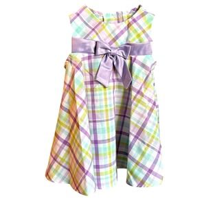Jessica Ann Dress 12 Month Plaid Purple‎ Bow Sleeveless Easter Spring Party